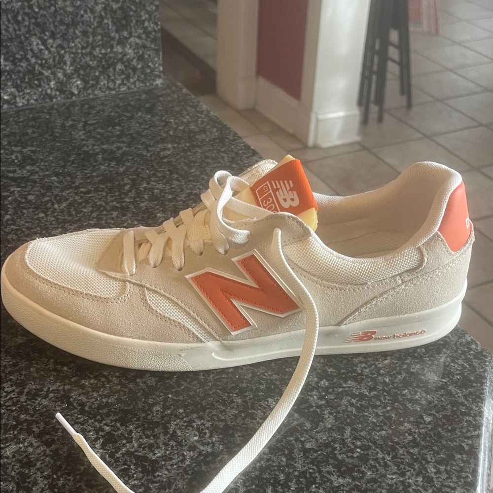 New Balance Beige and Orange Casual Sneakers